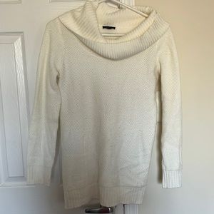 Cream cowl neck sweater.